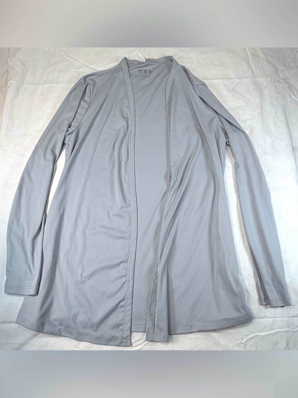 Performance Lightweight Light Gray Open Front Long Sleeve over shirt